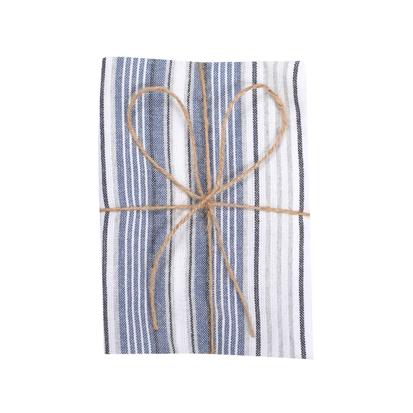 Recycled Tea Towel 2-pack Eden, Grey Blue/White