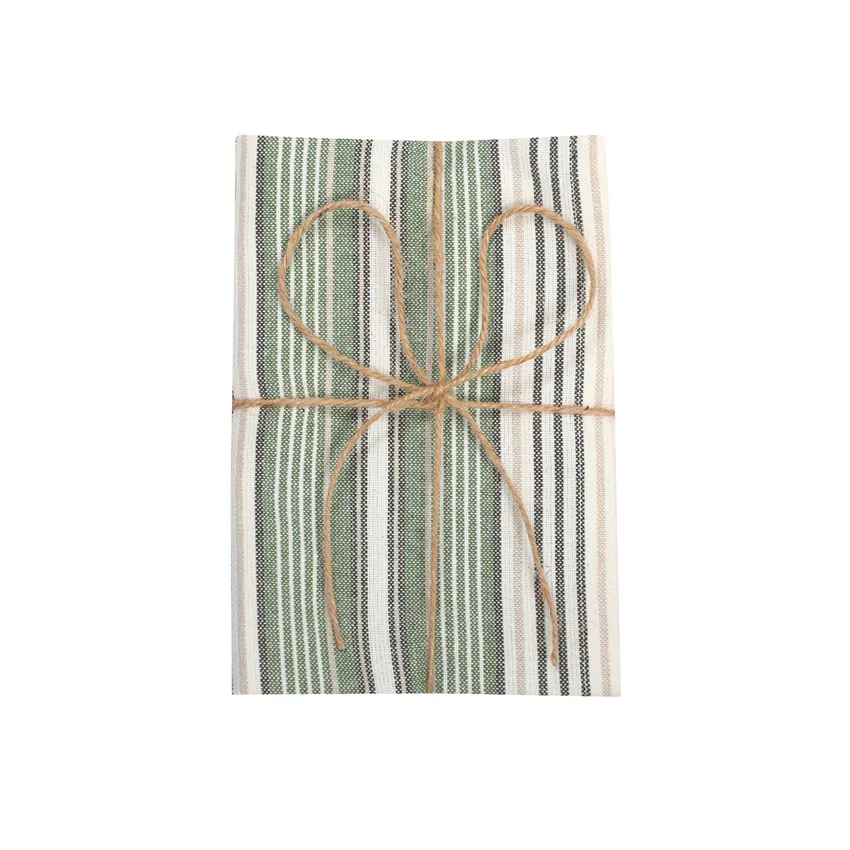 Recycled Tea Towel 2-pack Eden, Green/Beige