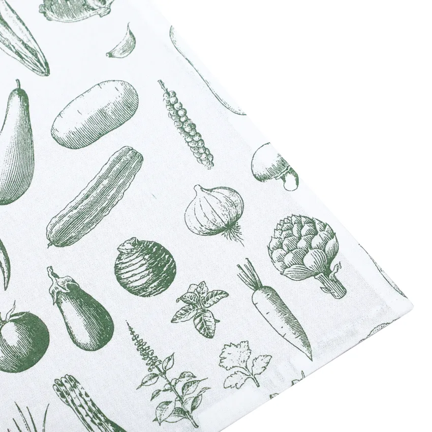 Recycled Tea Towel Recycling Linnea, 4-assorted, White/Green