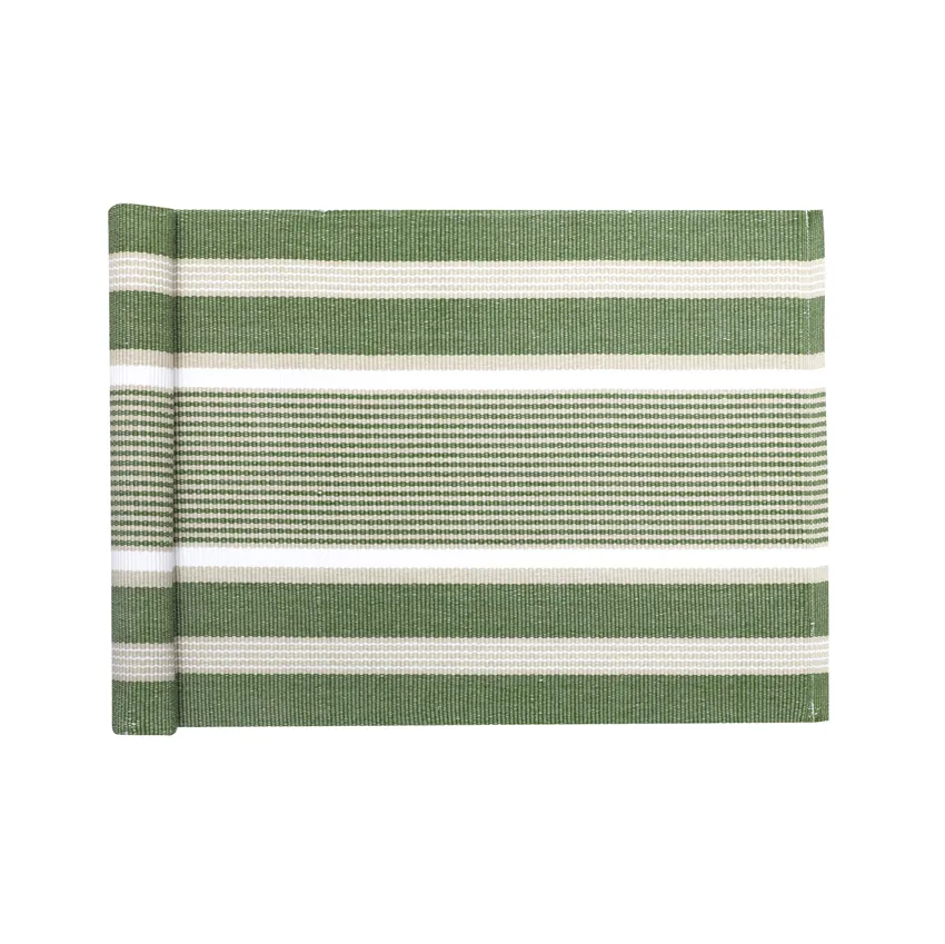 Recycled Table Runner Greta, Green/Linen