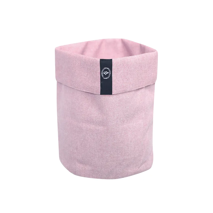 Recycled Storage Basket Elin, Light Pink/White