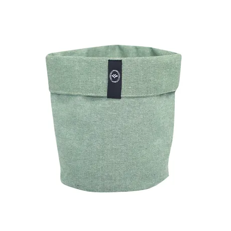 Recycled Storage Basket Elin, Green/White