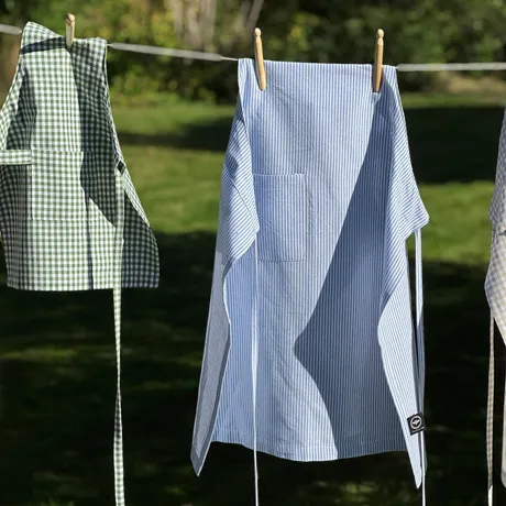 Recycled Apron Bosse, Light Blue/White