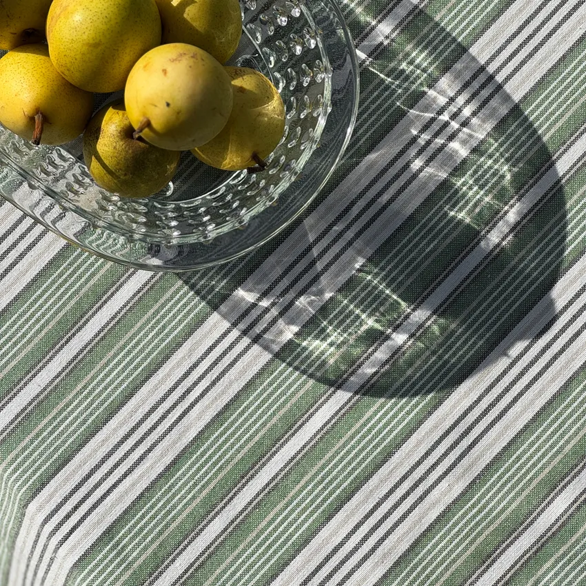 Recycled Tablecloth Eden, Green/Beige