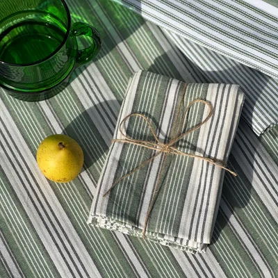 Recycled Tea Towel 2-pack Eden, Green/Beige