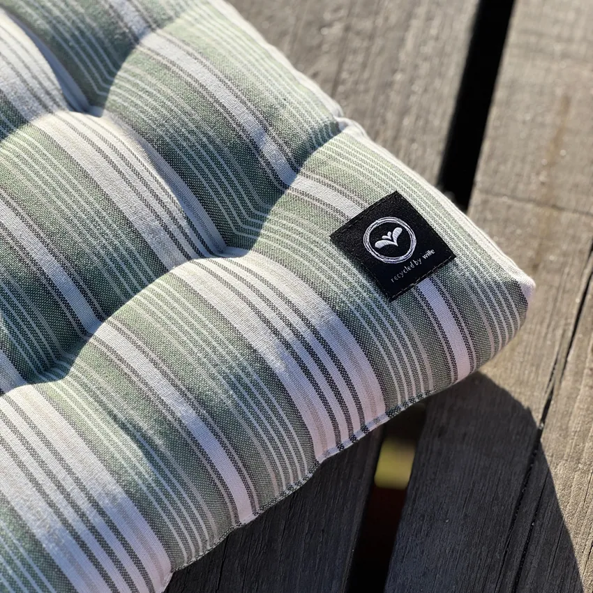 Recycled Chair Pad Eden, Green/Beige