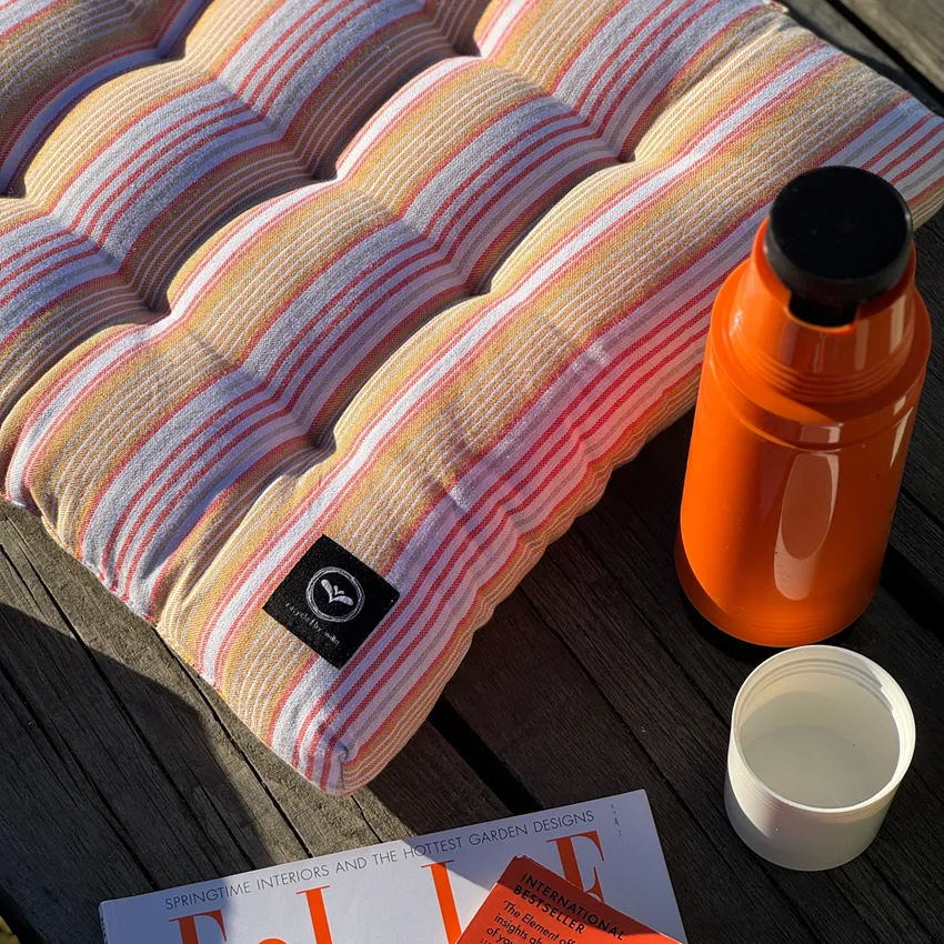 Recycled Chair Pad Eden, Yellow/White