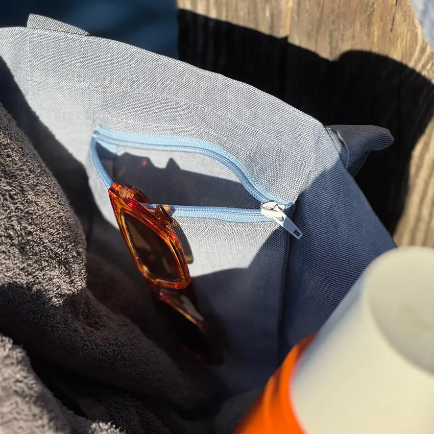 Recycled Bag Elin, Grey Blue/White