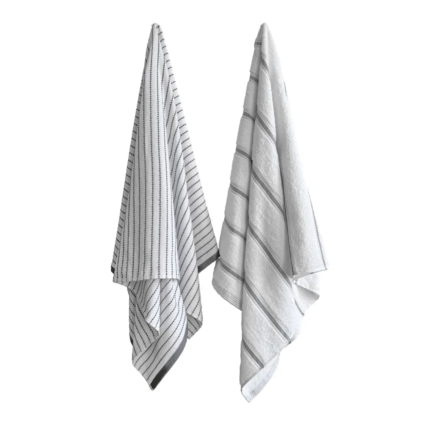 Bath towel Visby, 2-Assorted, Grey/White