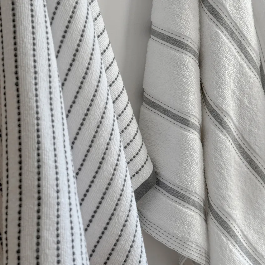 Bath towel Visby, 2-Assorted, Grey/White