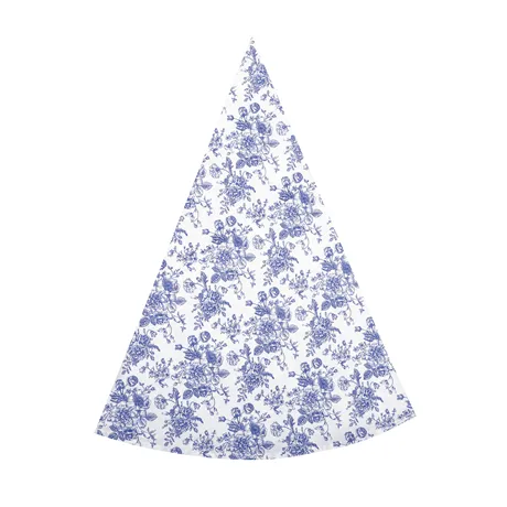 Recycled Round Tablecloth Juni, White/Blue