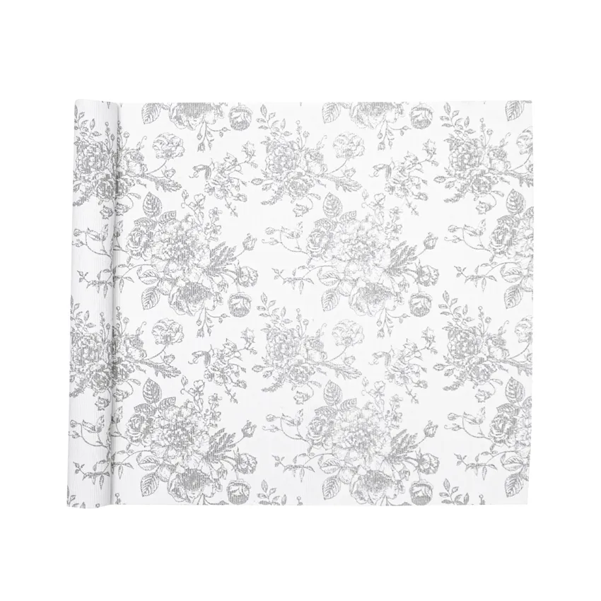 Recycled Table Runners Juni, White/Light Grey