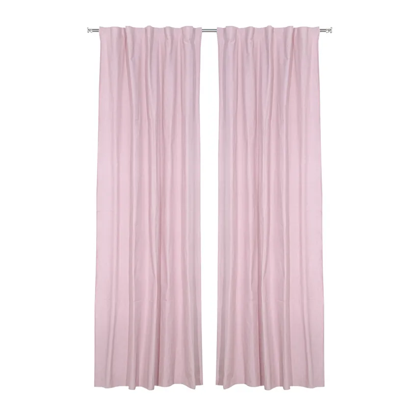 Recycled Curtain Panel 2-pack Elin, Light Pink/White