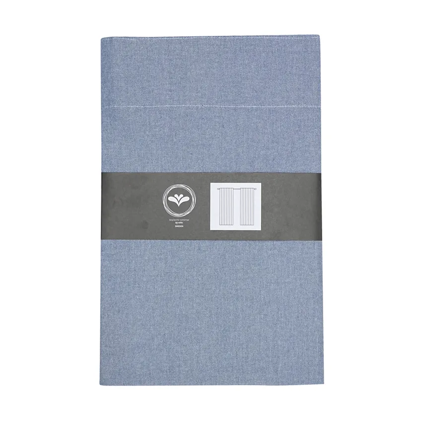 Recycled Curtain Panel 2-pack Elin, Grey Blue/White