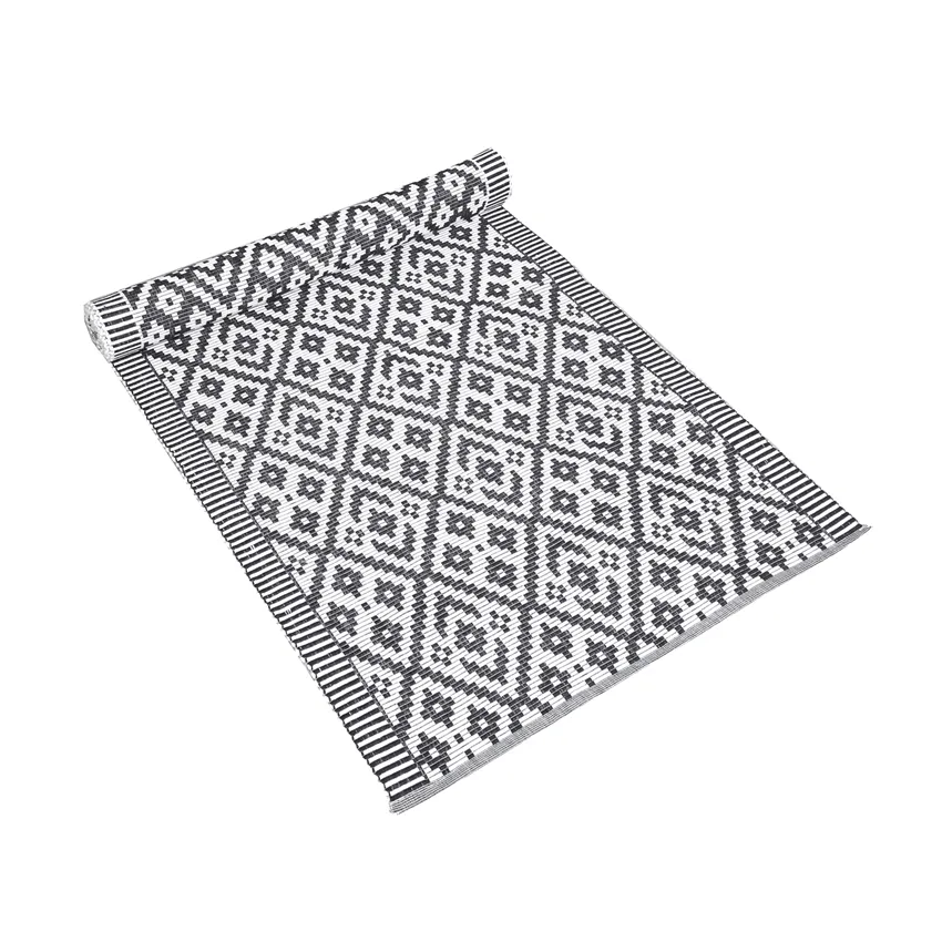 Recycled Rips Rug Delsbo, Dark Grey/White