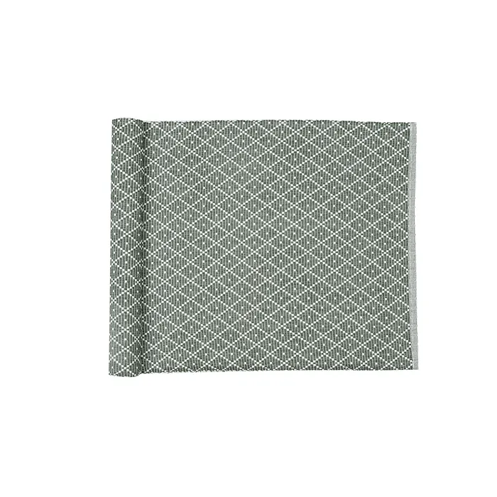 Recycled Table Runners Ella, Olive Green/Beige