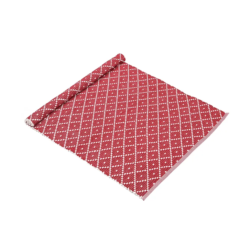 Recycled Rips Rug Ella, Dark Red/Beige
