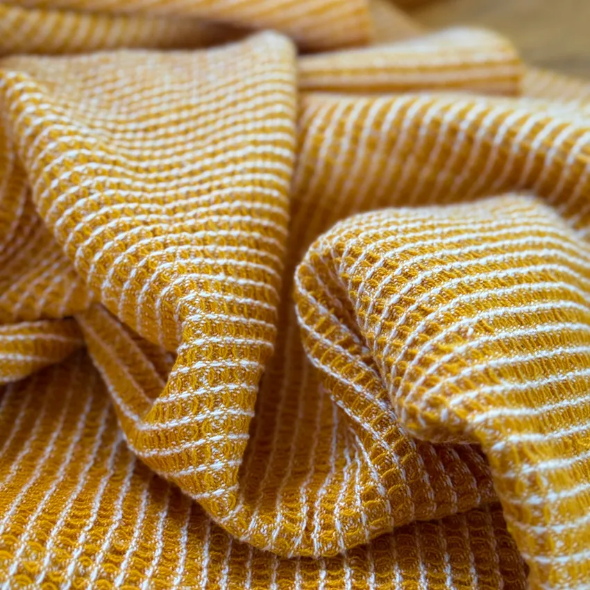 Recycled Throw Valter, Yellow/Beige