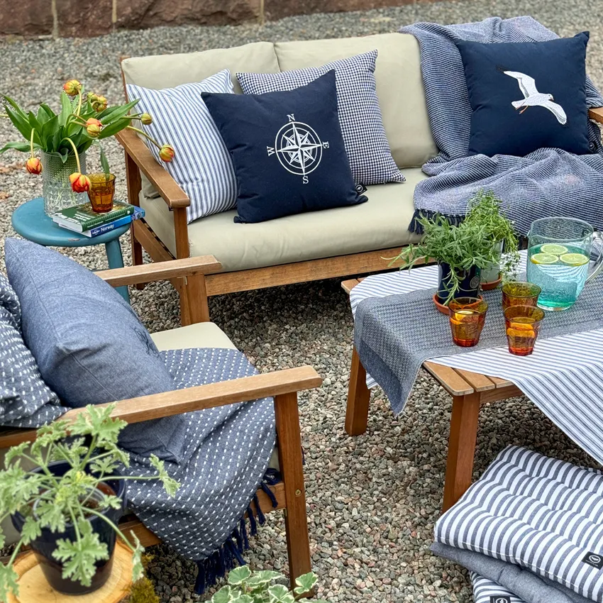 Recycled Cushion Covers Måns, Navy Blue