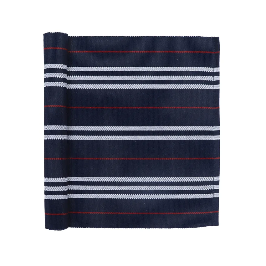 Recycled Table Runners Lysekil, Navy Blue/Red/White
