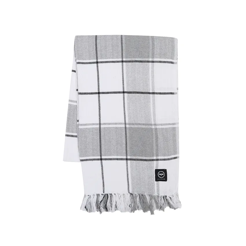 Recycled Throw Julius, Grey/White
