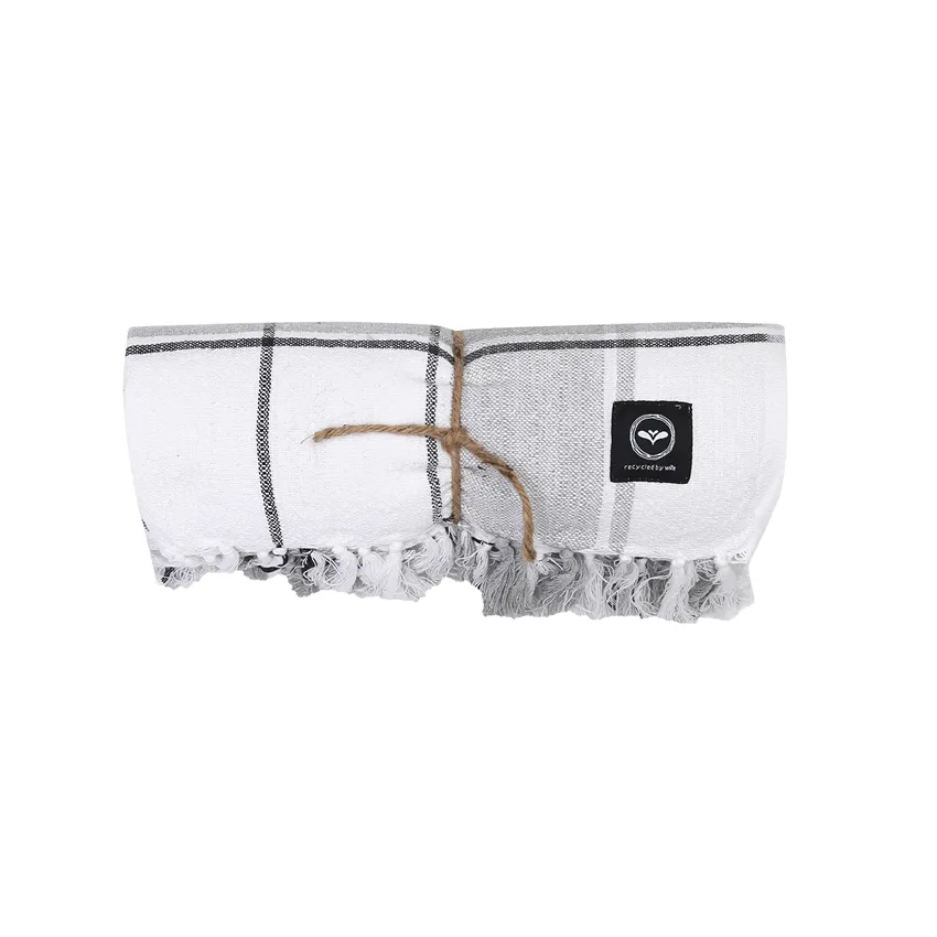 Recycled Throw Julius, Grey/White