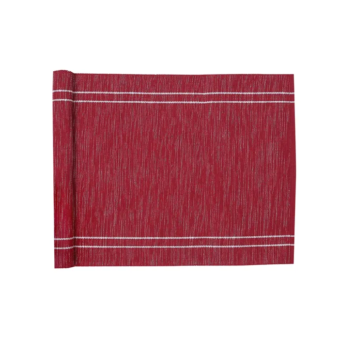 Recycled Table Runners Rune, Dark Red/Beige
