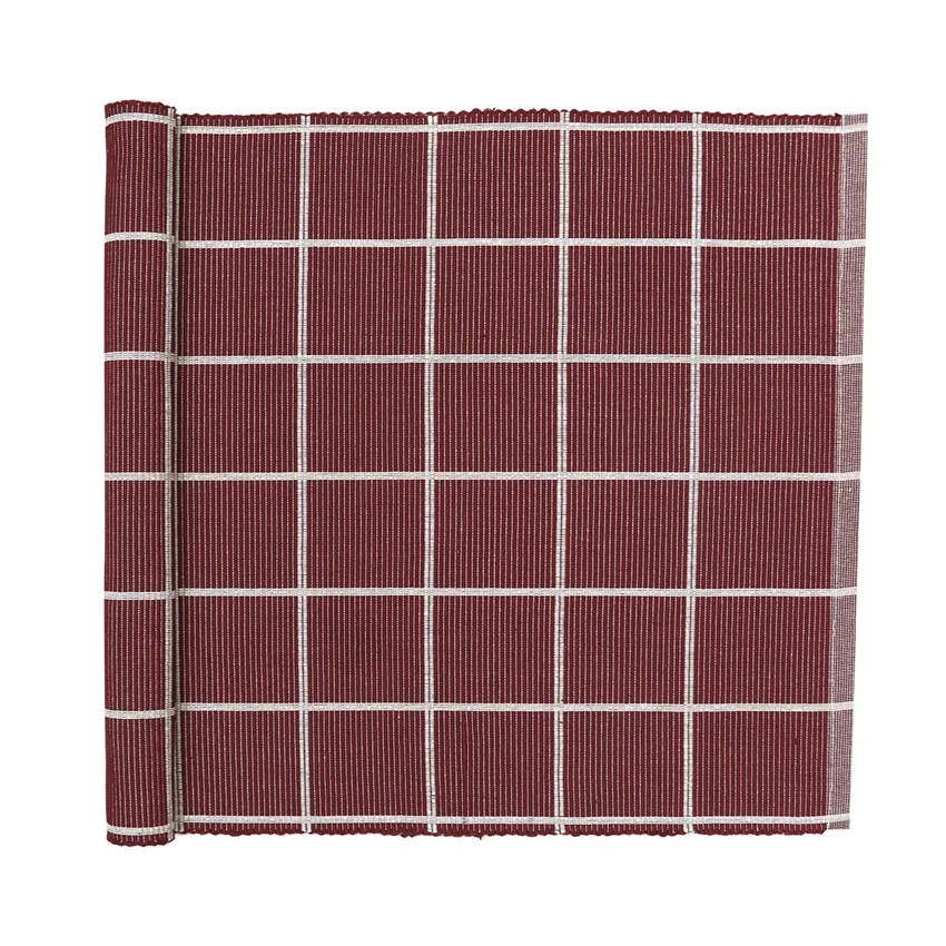 Recycled Table Runners Alexander, Burgundy/Ecru