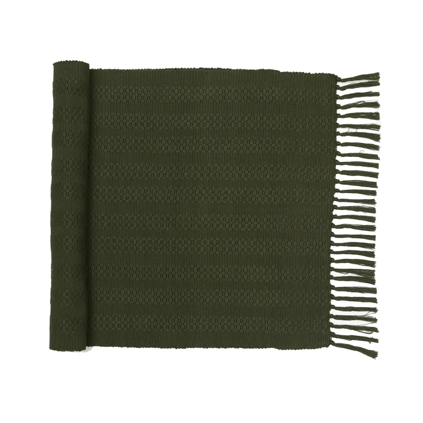 Recycled Table Runners Noa, Olive Green