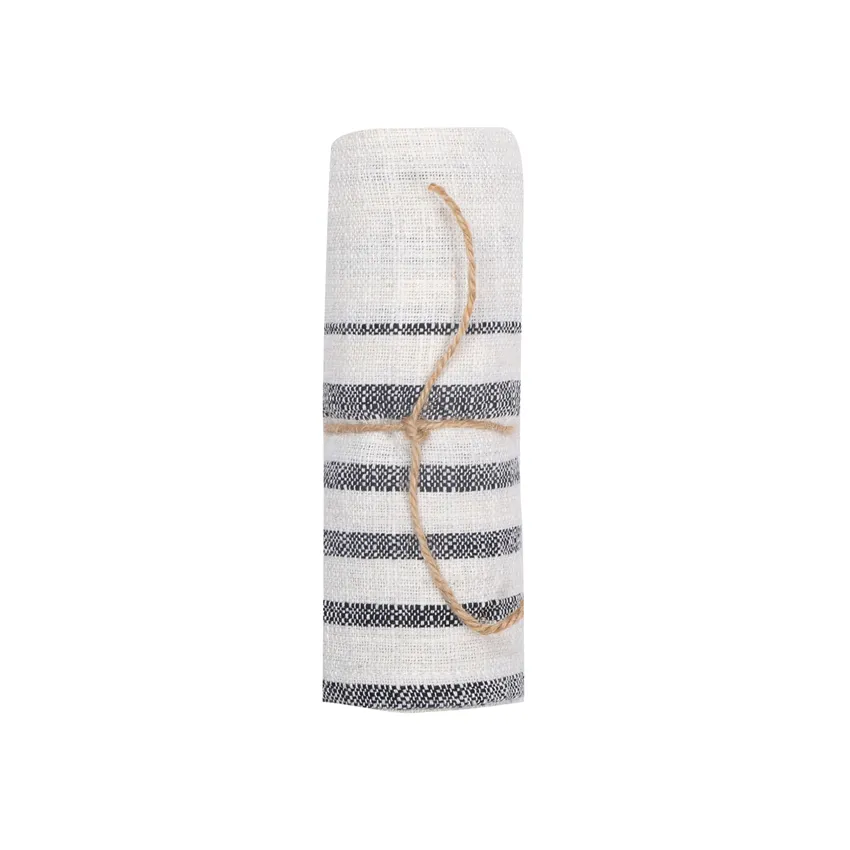 Recycled Kitchen Towel Charles, Ecru/Black