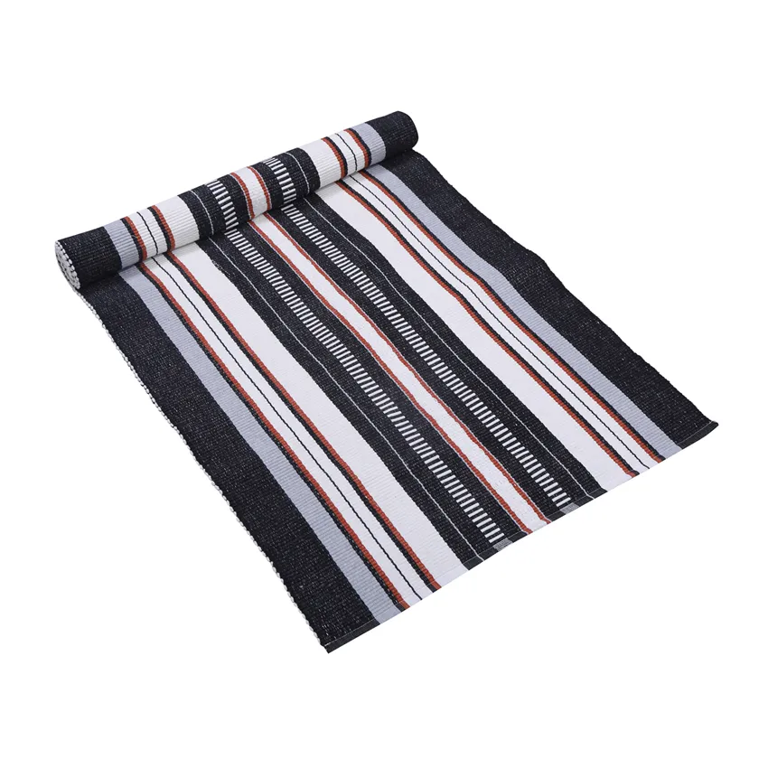 Recycled Rips Rug Karin, Black/Light Grey/Rust