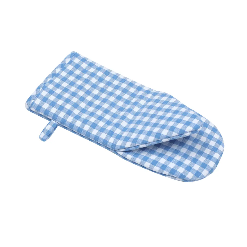 Recycled Oven Glove Bella, Light Blue/White
