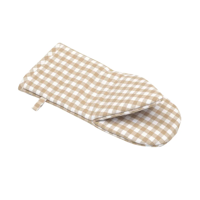 Recycled Oven Glove Bella, Sand/White