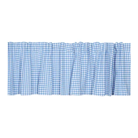 Recycled Valance Curtain Bella, Light Blue/White