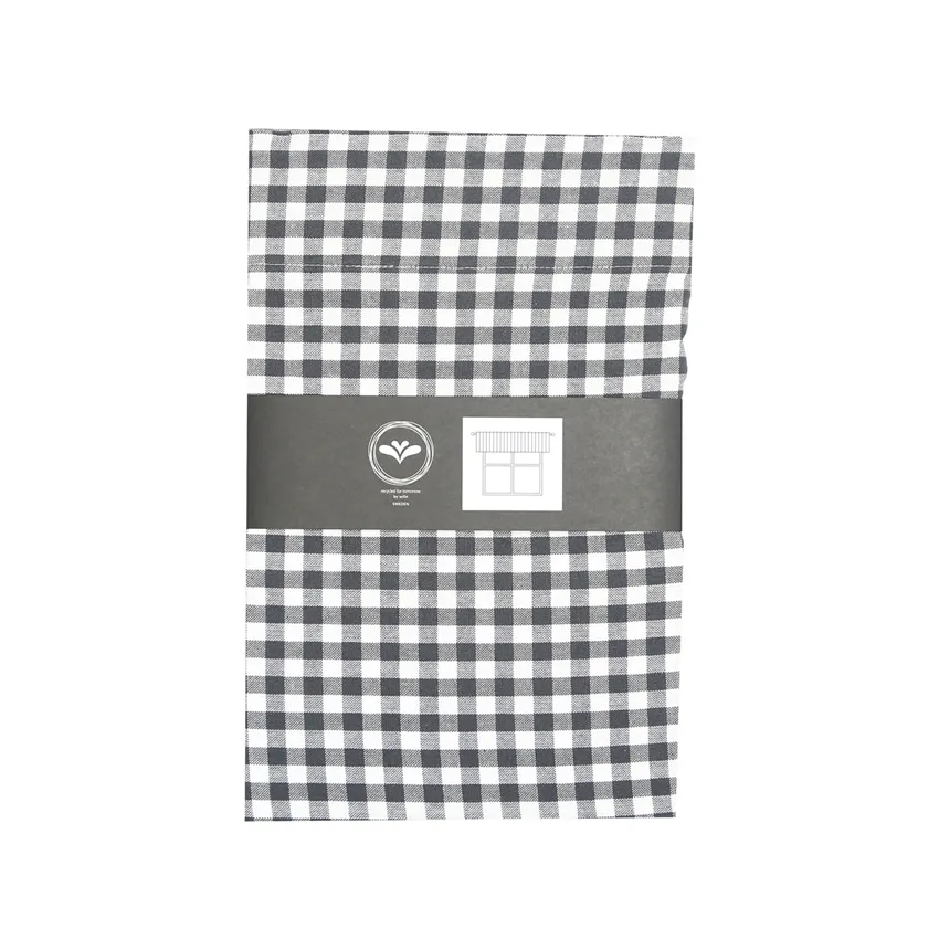 Recycled Valance Curtain Bella, Dark Grey/White