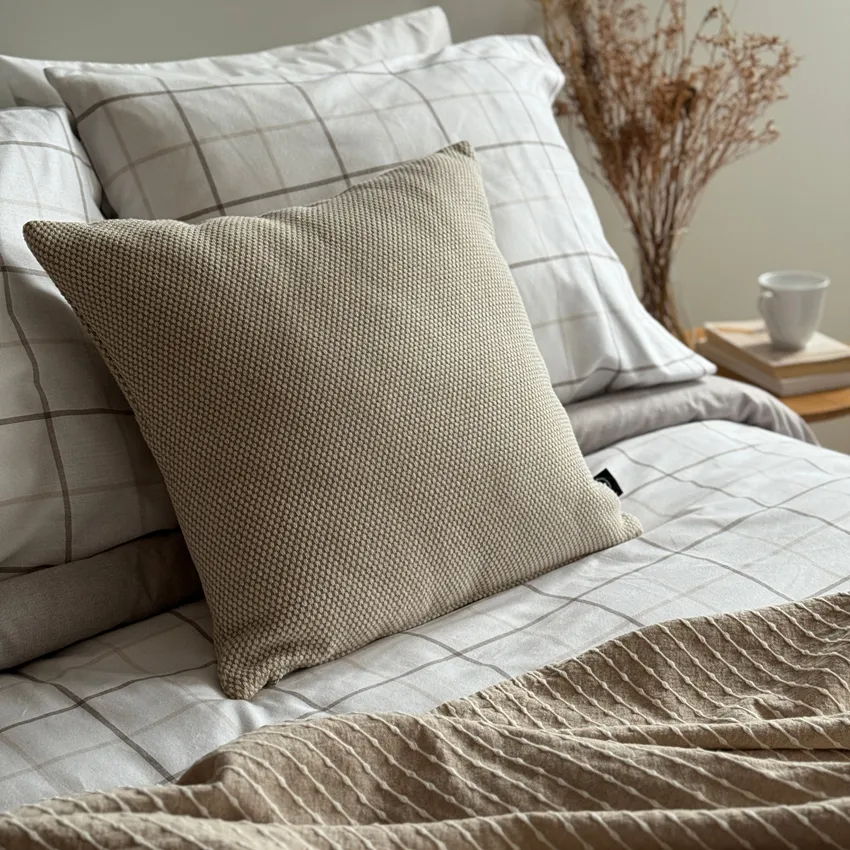 Recycled Cushion Covers Kalle, Ecru/Sand