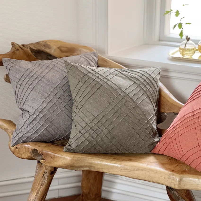 Recycled Cushion Covers Botvid, Light Brown