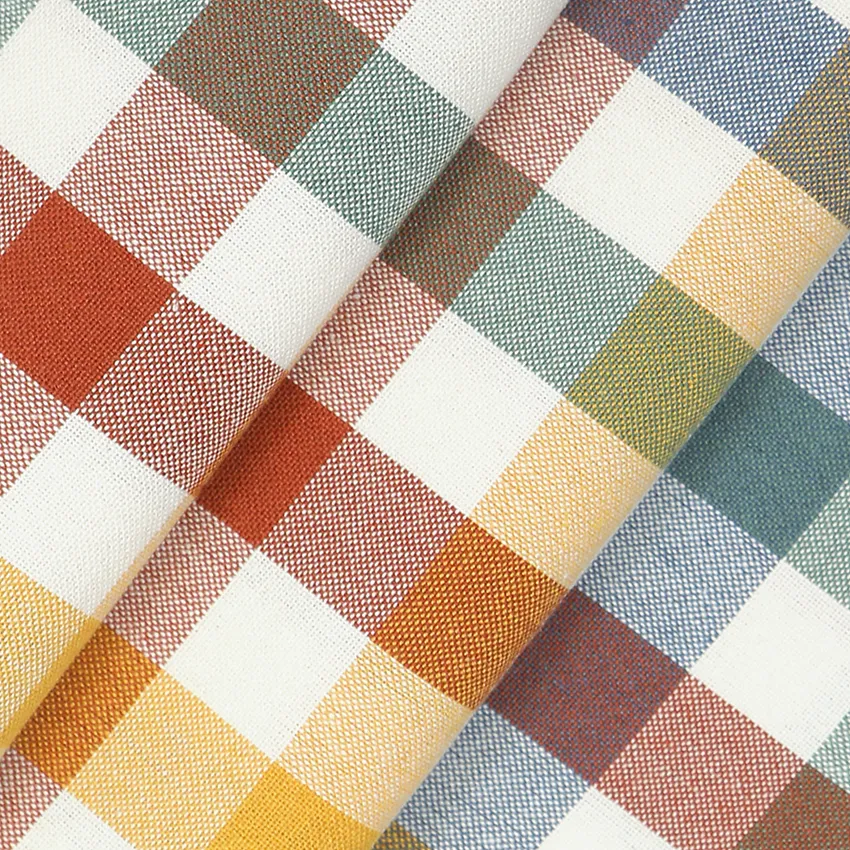 Recycled Fabric by the metre Ruth, Green/Rust/Beige