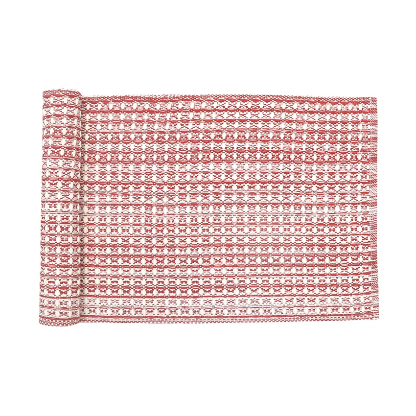 Recycled Table Runners Björn, Dark Red/Beige