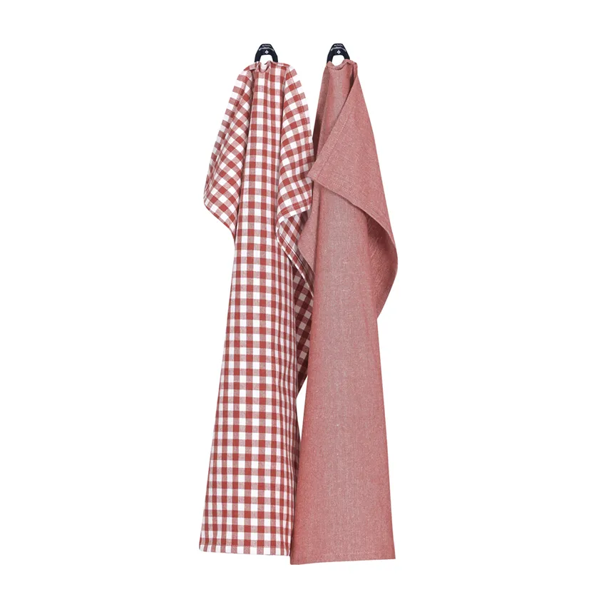 Recycled Kitchen Towel 2-pack Bella, Rust/Beige