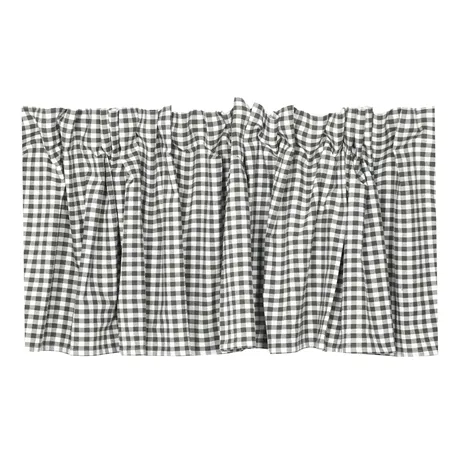 Recycled Valance Curtain Bella, Olive Green/Beige