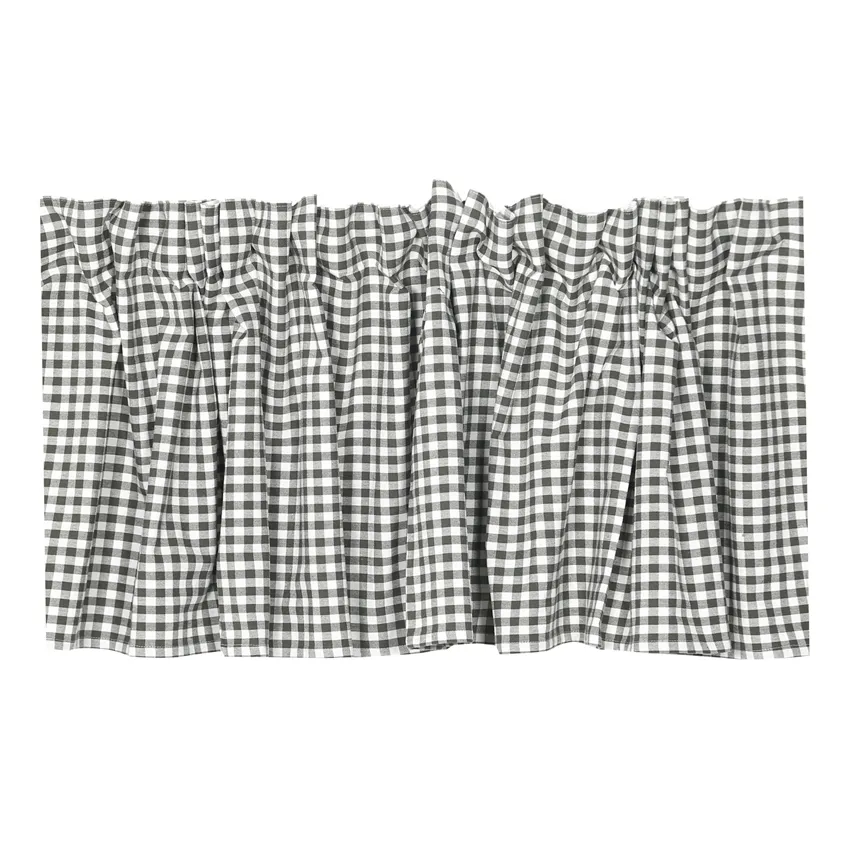 Recycled Valance Curtain Bella, Olive Green/Beige