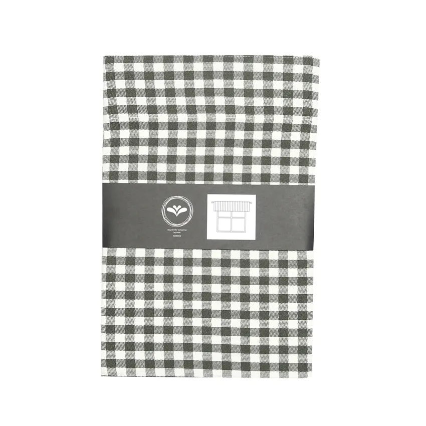 Recycled Valance Curtain Bella, Olive Green/Beige