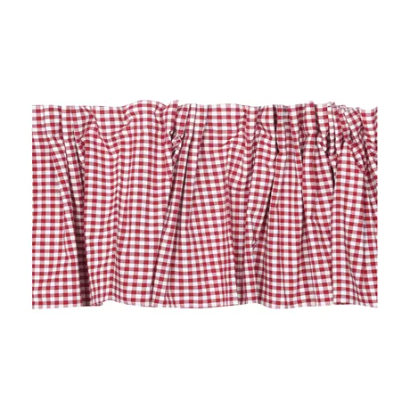 Recycled Valance Curtain Bella, Dark Red/Beige