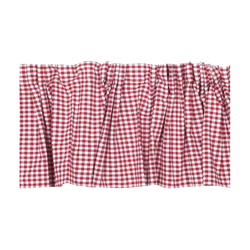 Recycled Valance Curtain Bella, Dark Red/Beige