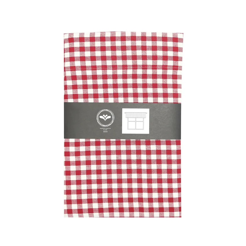 Recycled Valance Curtain Bella, Dark Red/Beige