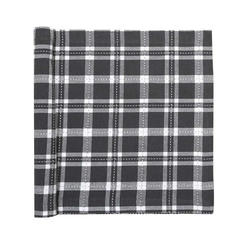 Recycled Table Runners Ann, Dark Grey/Light Grey/White