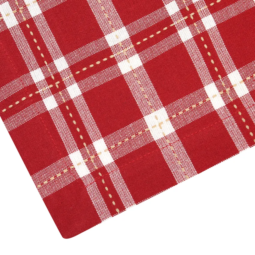 Recycled Table Runners Ann, Dark Red/Sand/Beige