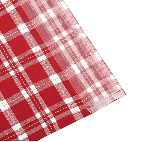 Recycled Valance Curtain Ann, Dark Red/Sand/Beige