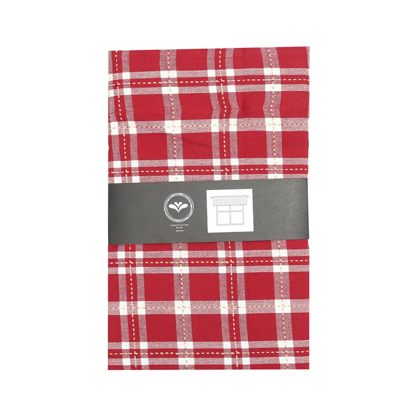 Recycled Valance Curtain Ann, Dark Red/Sand/Beige